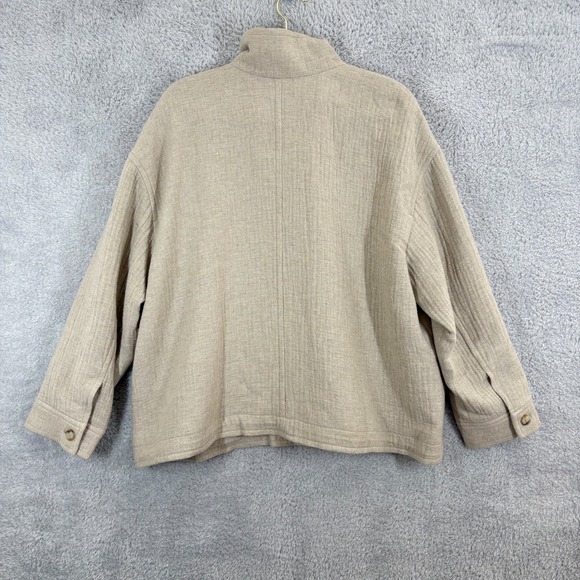 NEW Madewell Clairmont Crop Jacket Size XL Beige Wool Blend Gauze Button Up Fall - Picture 6 of 9